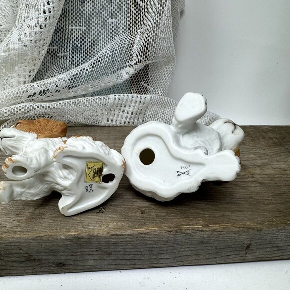 Two Vintage Ceramic Puppy Figurines - Hand-Painted Collectibles  Homco Dogs - Picture 7 of 8